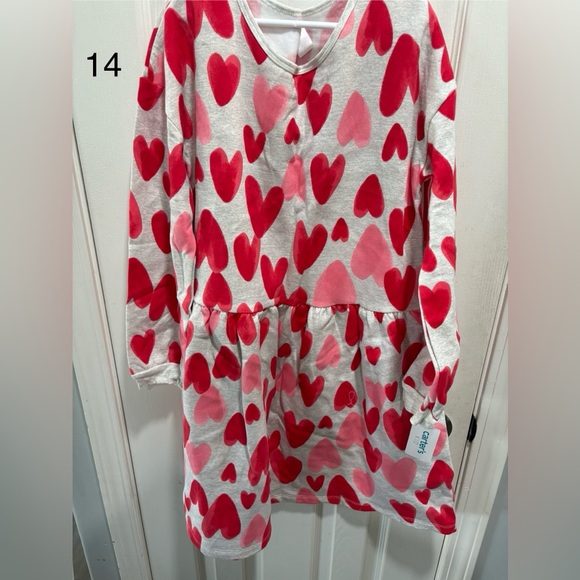 Carter's Red and Pink Heart Fleece Dress - Picture 1 of 1